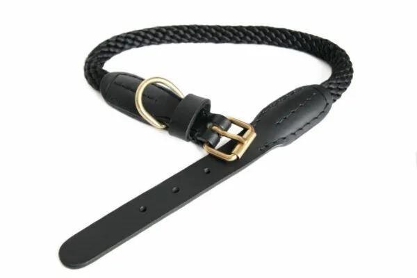 ALVALLEY ROPE & LEATHER COLLAR W/BUCKLE 19MM X 22