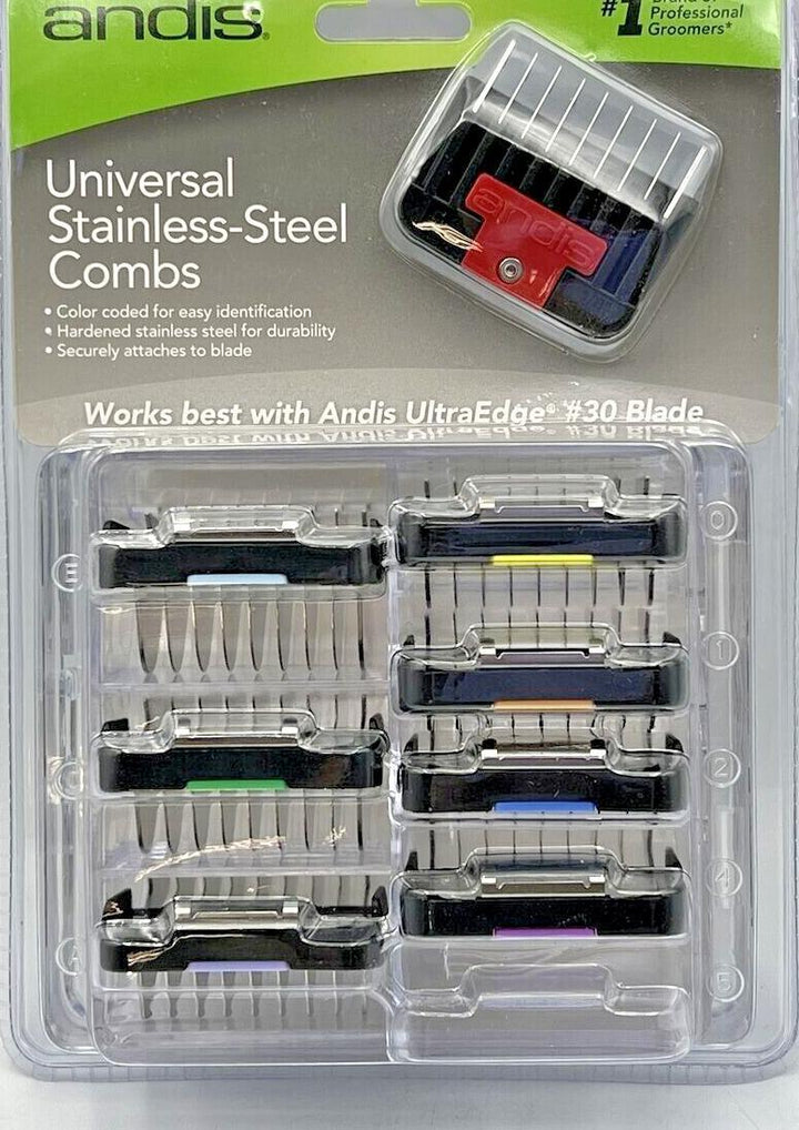ANDIS STAINLESS STEEL COMBS (8)