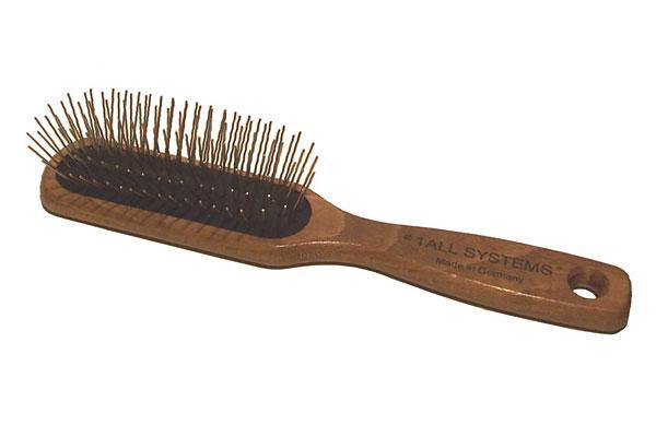 #1 ALL SYSTEM OBLONG PIN BRUSH WOOD HANDLE