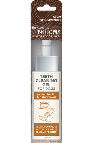 Enticers Teeth Cleaning Gel For Dogs 2oz Peanut Butter & Honey Flavor