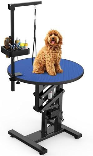 GHD 24" ROUND ELECTRIC PET GROOMING TABLE FOR SMALL DOG W/ARM & LOOP