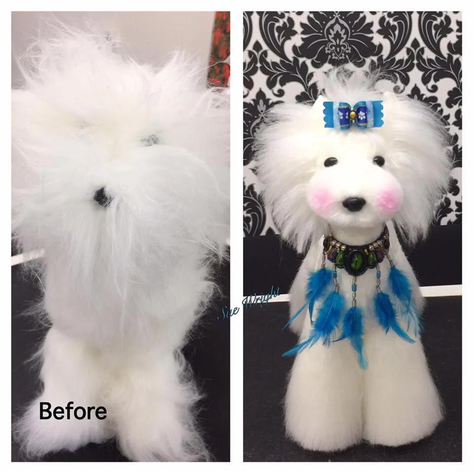 OPAWZ TOY POODLE WHOLE BODY DOG WIG WHITE