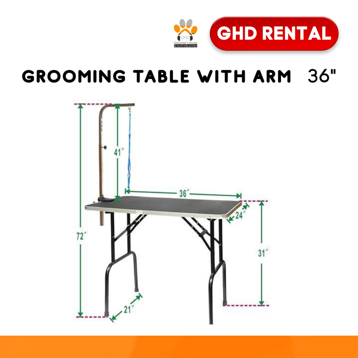 GHD RENTAL GROOMING TABLE WITH ARM (PER DAY)