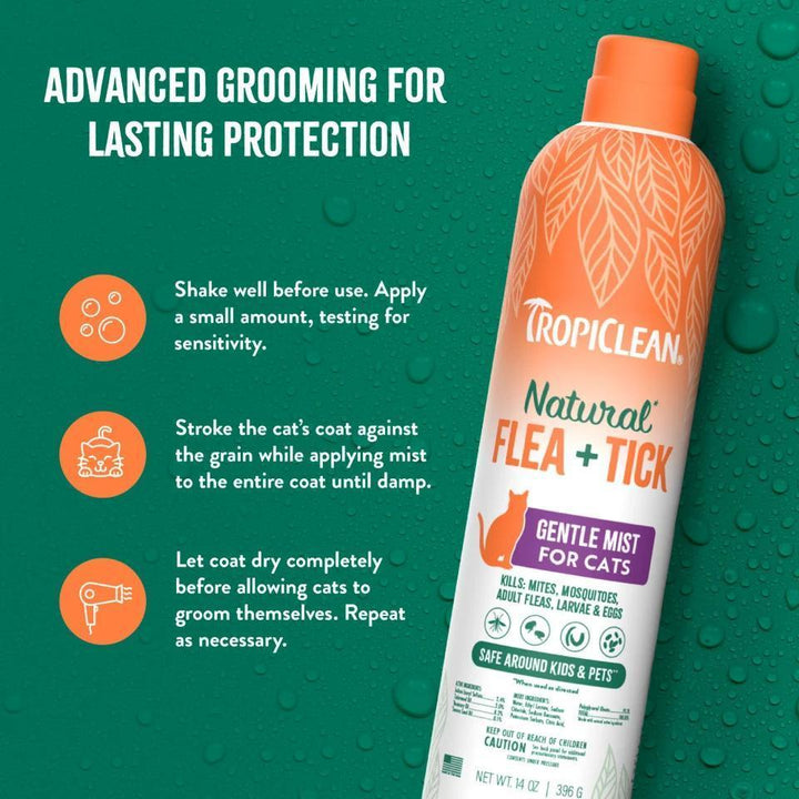 TC NATURAL FLEA + TICK CAT HOME EASY MIST SPRAY 14oz