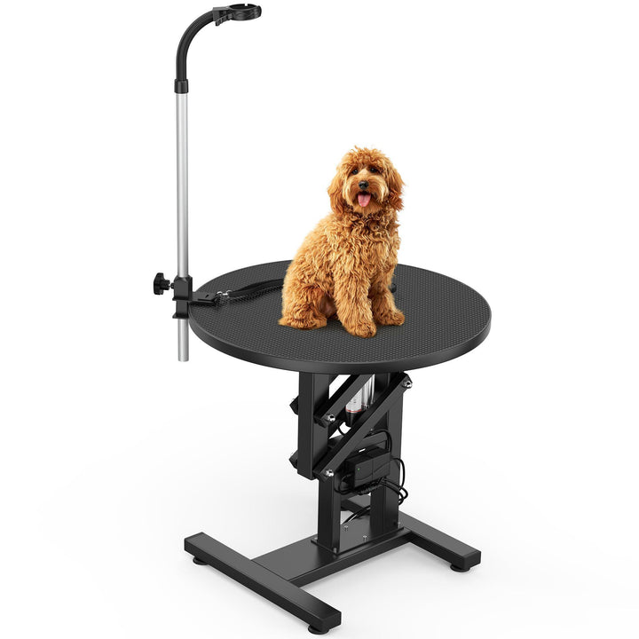 GHD 24" ROUND ELECTRIC PET GROOMING TABLE FOR SMALL DOG W/ARM & LOOP