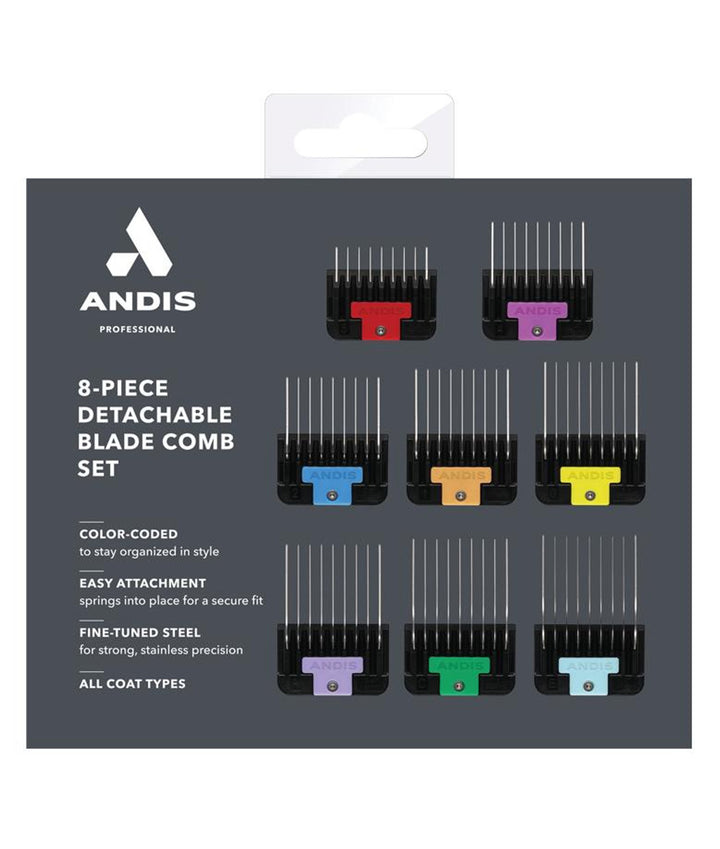 ANDIS STAINLESS STEEL COMBS (8)
