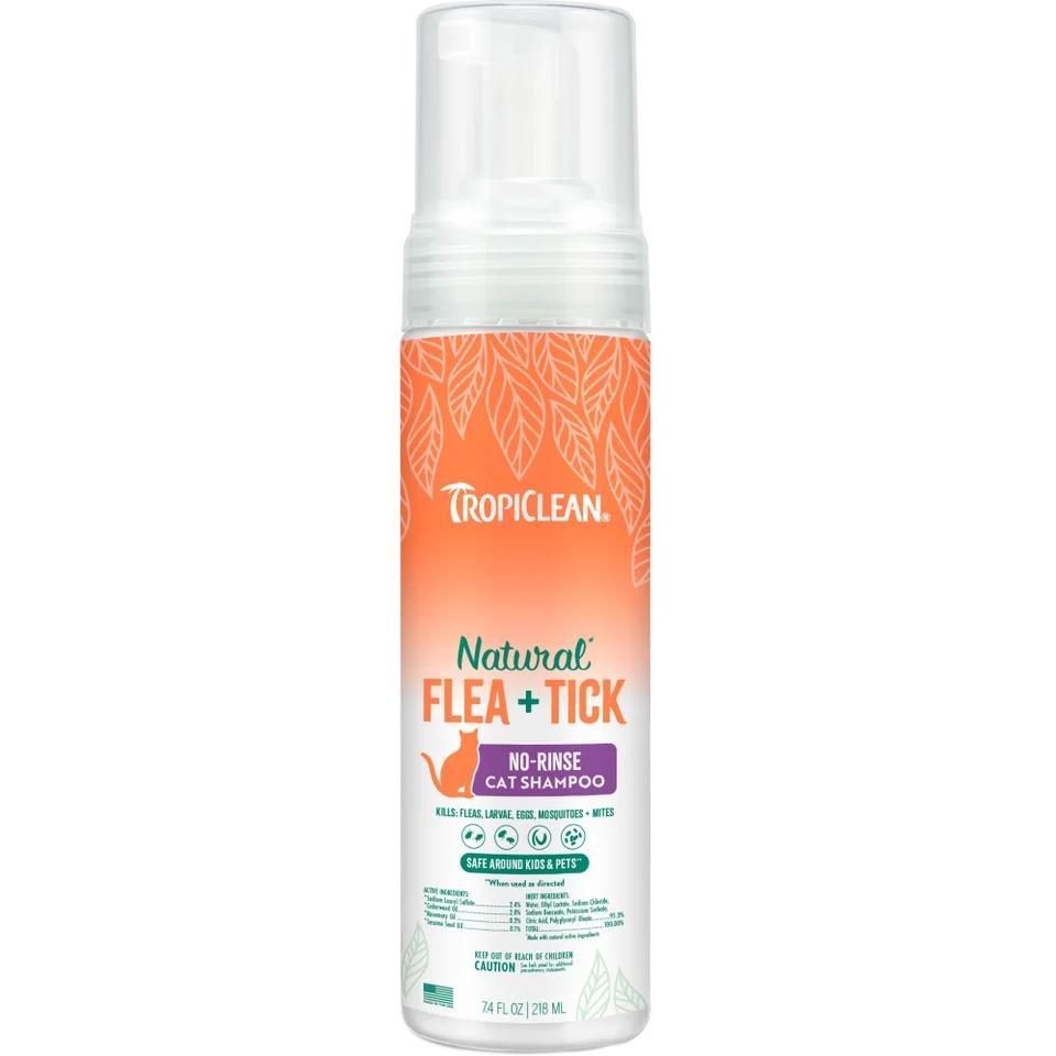 TC NATURAL FLEA + TICK WATERLESS SHAMPOO FOR CATS 7.4oz