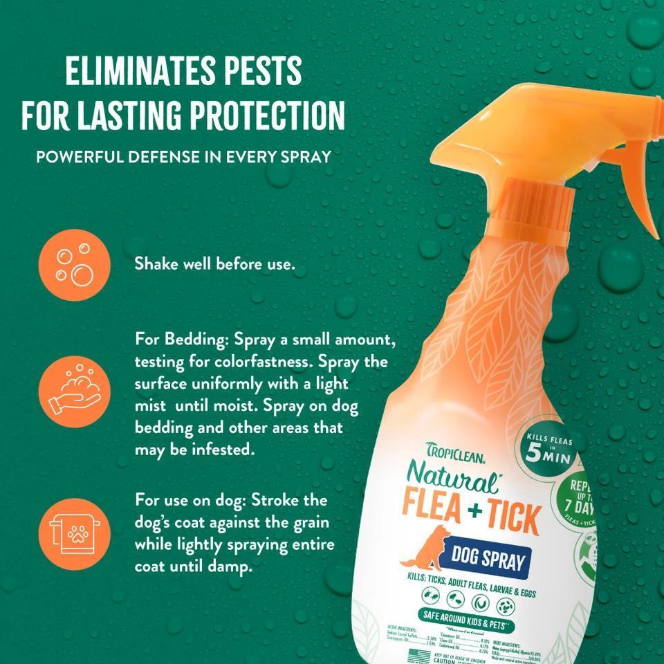 TC NATURAL FLEA + TICK DOG SPRAY 16oz