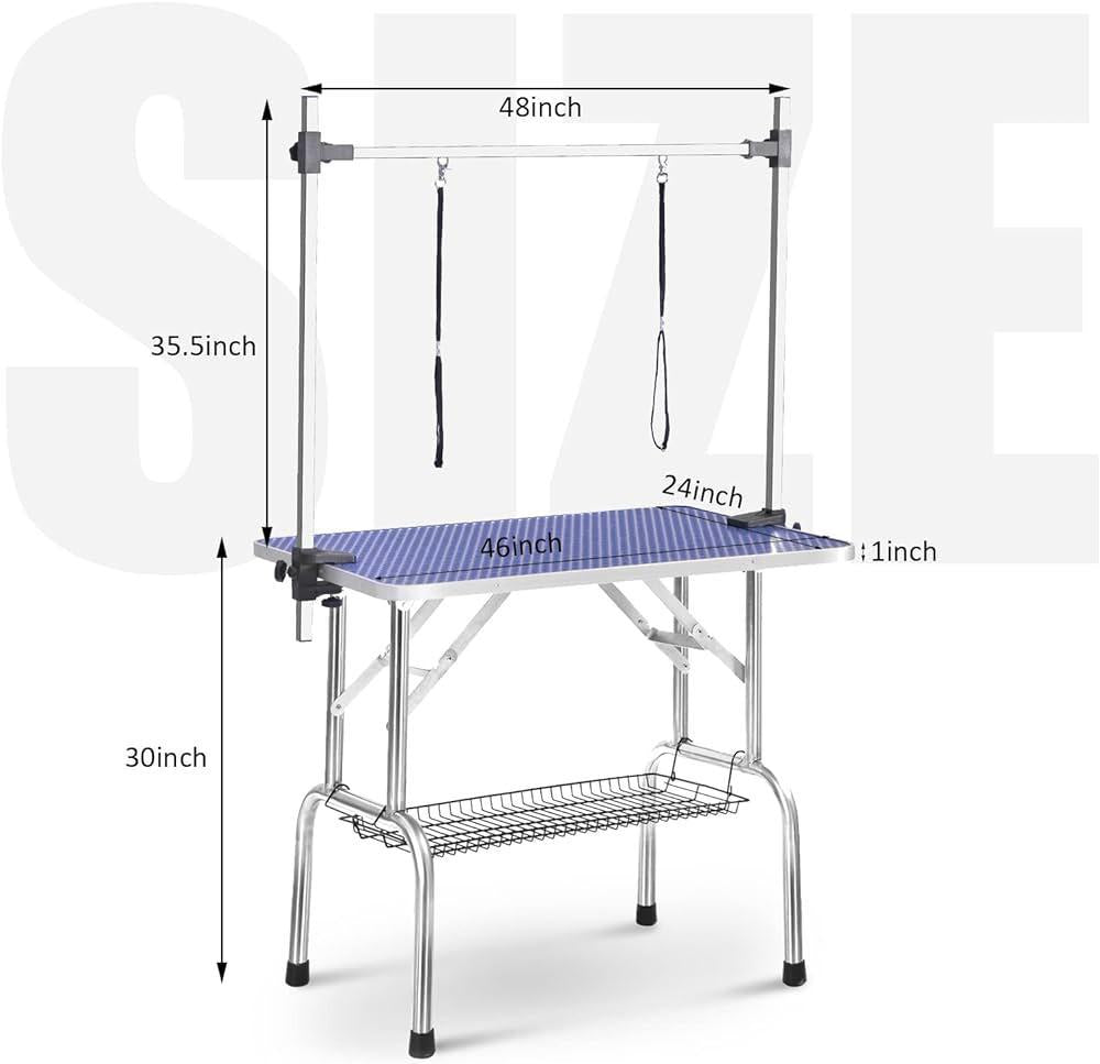 GHD 45"-46" GROOMING TABLE FORDABLE W/OVERHEAD/ TRAY