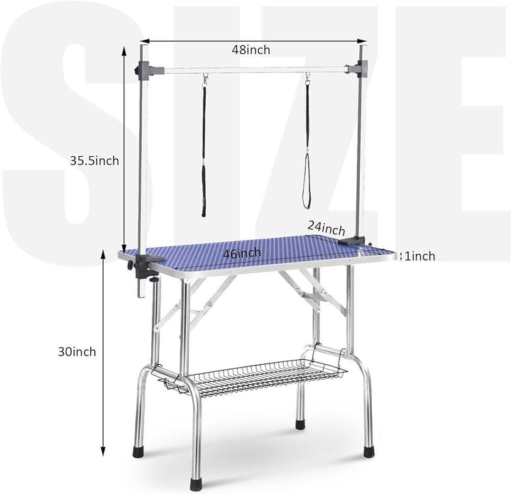 GHD 45"-46" GROOMING TABLE FORDABLE W/OVERHEAD/ TRAY