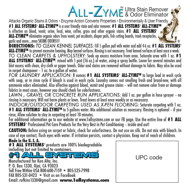 #1 ALL SYSTEM ALL ZYME ODOR ELIMINATOR