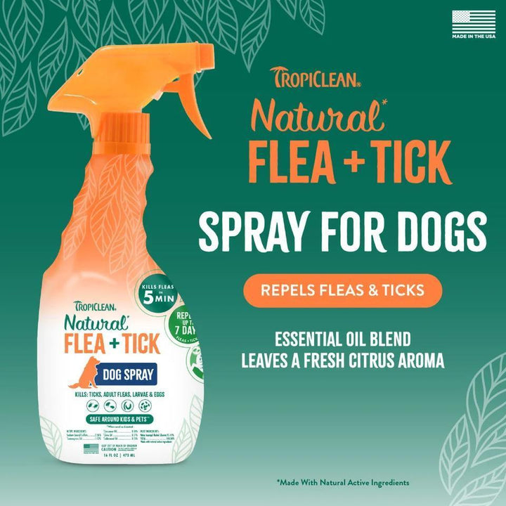 TC NATURAL FLEA + TICK DOG SPRAY 16oz
