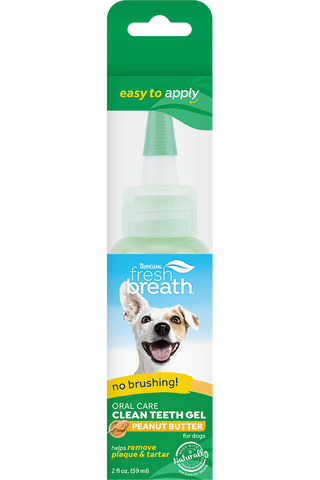 TropiClean Fresh Breath Peanut Butter Flavored Oral Care Gel for Dogs