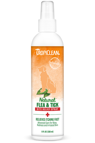 TropiClean Natural Flea & Tick Bite Relief Spray for Dogs and Cats 8oz
