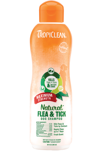 TropiClean Natural Flea & Tick Maximum Strength Shampoo for Dogs 5:1