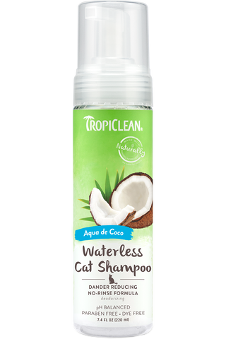 TropiClean Agua de Coco Waterless Cat Shampoo: Dander Reducing 7.4oz